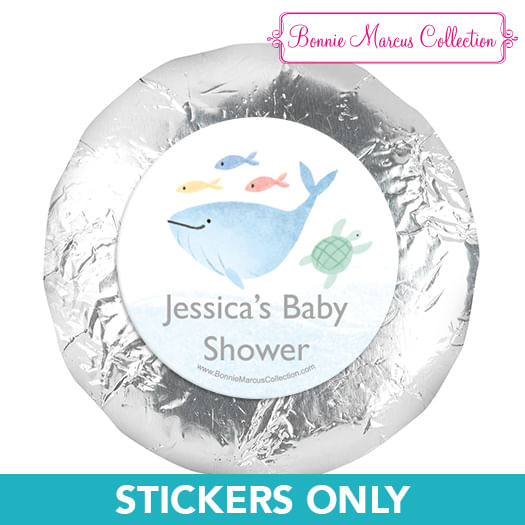 Personalized Under the Sea Baby Shower 1.25in Stickers (48 Stickers)