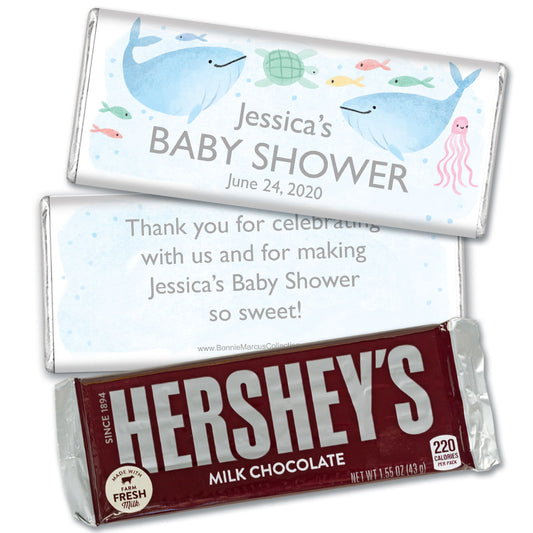 Personalized Bonnie Marcus Baby Shower Under the Sea Hershey's Milk Chocolate Bar & Wrapper