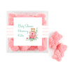 Personalized Baby Shower Story Time Favor Cube with Sanded Gummy Bears