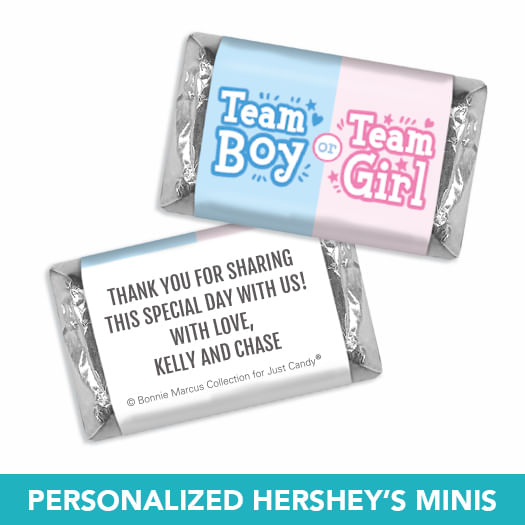 Personalized Gender Reveal Team Boy or Team Girl Deluxe Candy Buffet