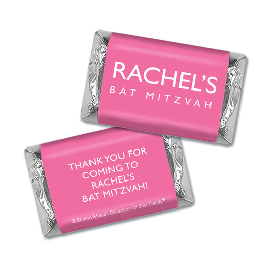 Bat Mitzvah Personalized Solid Pink Hershey's Miniatures