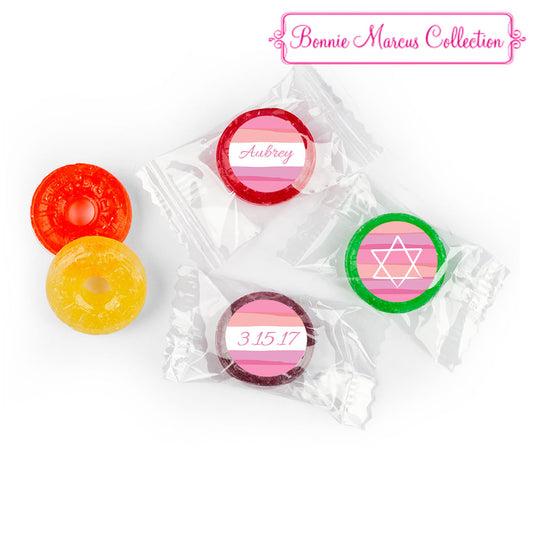 Bat Mitzvah Personalized Pink Watermark LifeSavers 5 Flavor Hard Candy (300 Pack)