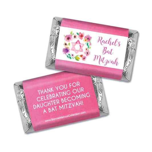 Personalized Bonnie Marcus Bat Mitzvah Floral Commencement Mini Wrappers