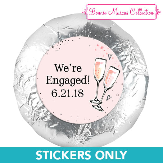 Engagement Pink Champagne 1.25" Stickers (48 Stickers)