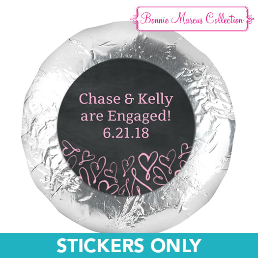 Engagament Sweetheart Swirl 1.25" Stickers (48 Stickers)