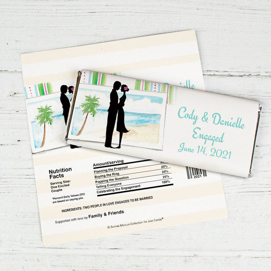 Bonnie Marcus Collection Personalized Chocolate Bar Wrappers Personalized & Wrapper Tropical I Do Engagement