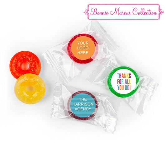 Personalized Bonnie Marcus Business Thank you Stripes Life Savers 5 Flavor Hard Candy