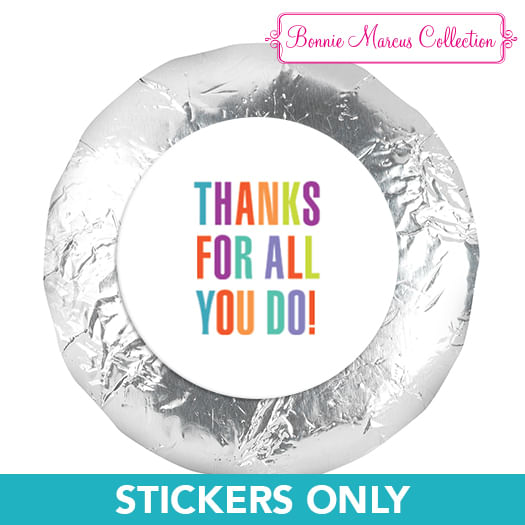 Personalized Business Thank you Stripes 1.25" Stickers (48 Stickers)