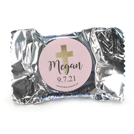 Personalized Girl First Communion Shimmering Cross York Peppermint Patties - pack of 70