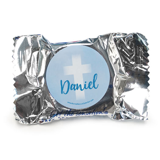 Personalized Boy First Communion Faded Cross York Peppermint Patties - pack of 70