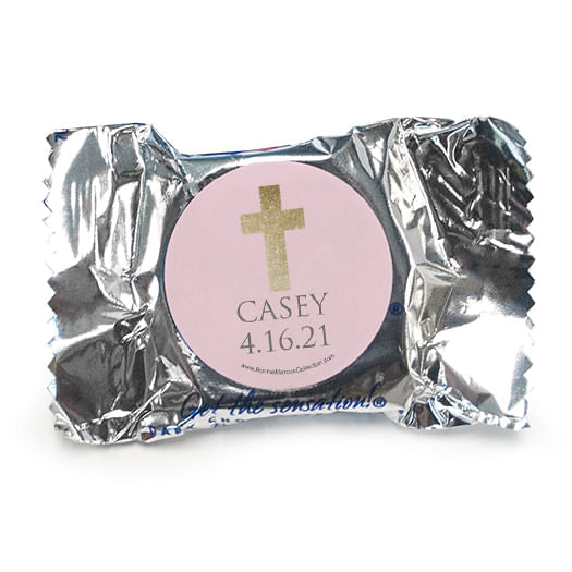 Personalized Girl First Communion Glitter Cross York Peppermint Patties - pack of 70