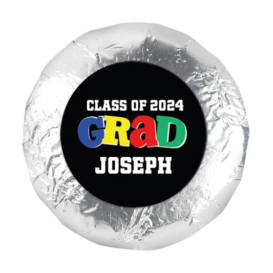 Personalized Colorful Graduation 1.25" Stickers (48 Stickers)