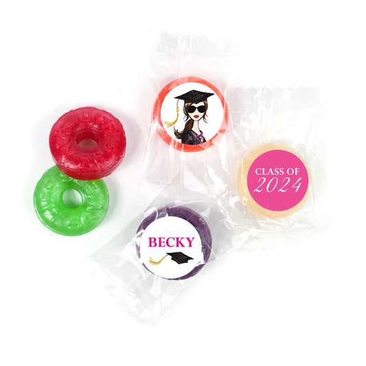 Personalized Bonnie Marcus Gorgeous Grad Brunette LifeSavers 5 Flavor Hard Candy