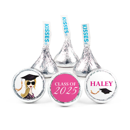 Personalized Gorgeous Grad Blonde 3/4" Stickers (108 Stickers)