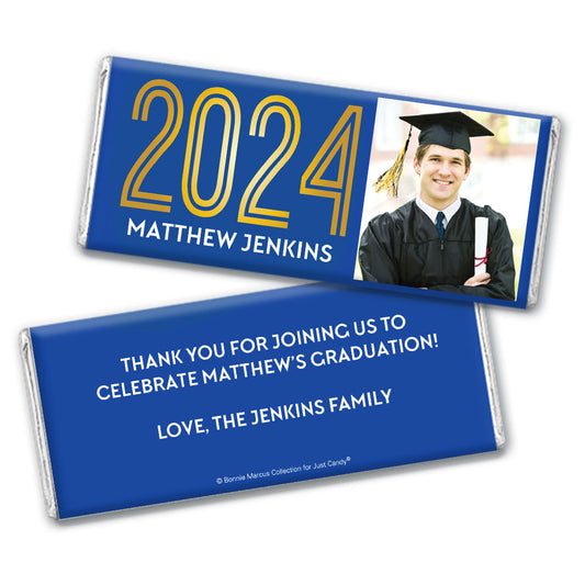 Personalized Bonnie Marcus Graduation Golden Grad Hershey's Milk Chocolate Bar & Wrapper