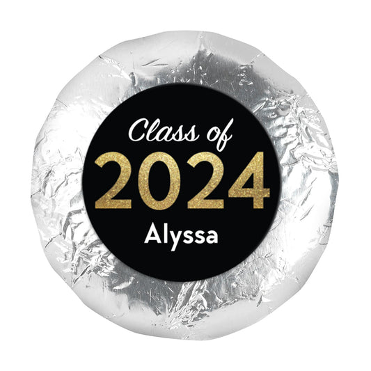 Personalized Glitter Year Graduation 1.25" Stickers (48 Stickers)