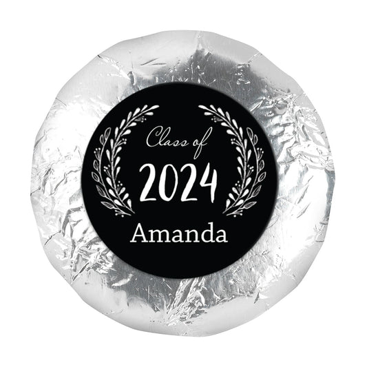 Personalized Chalkboard Laurel Graduation 1.25" Stickers (48 Stickers)