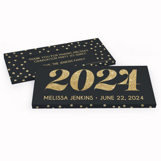 Deluxe Personalized Graduation Year of Glitter Candy Bar Favor Box