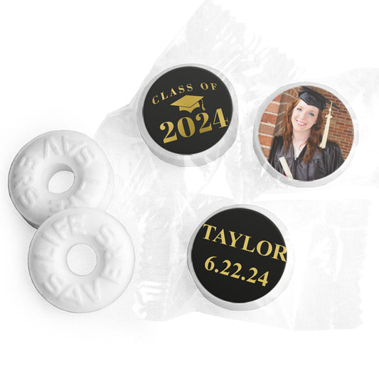 Personalized Bonnie Marcus Gold Graduation Life Savers Mints