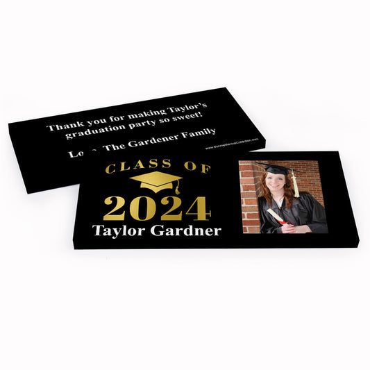 Deluxe Personalized Graduation Gold Candy Bar Favor Box