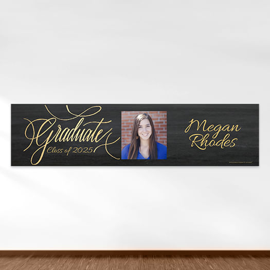 Personalized Bonnie Marcus Chalkboard Graduation 5 Ft. Banner