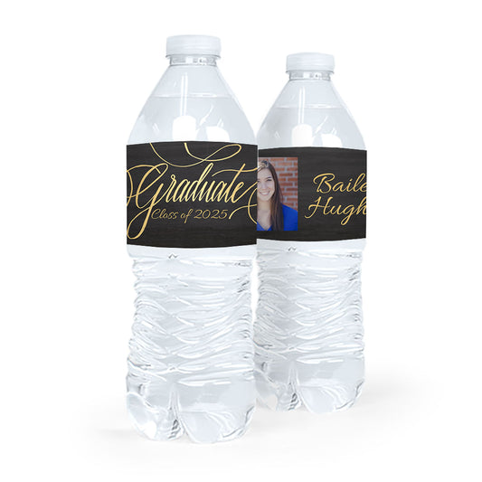 Personalized Graduation Chalkboard Water Bottle Sticker Labels (5 Labels)