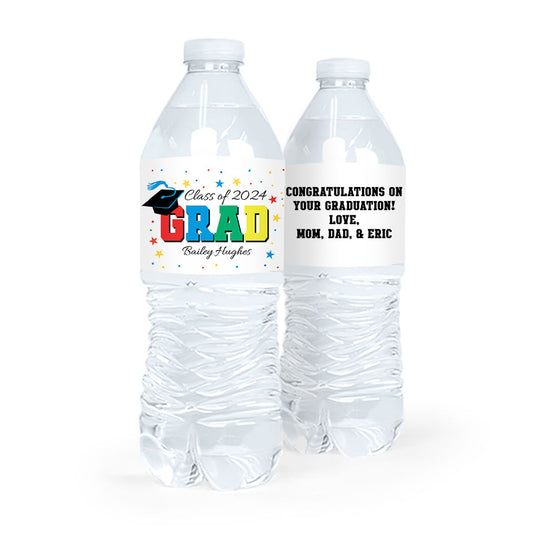 Grad Stars Water Bottle Sticker Labels (5 Labels)