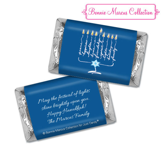 Personalized Bonnie Marcus Hanukkah Lights Hershey's Miniatures