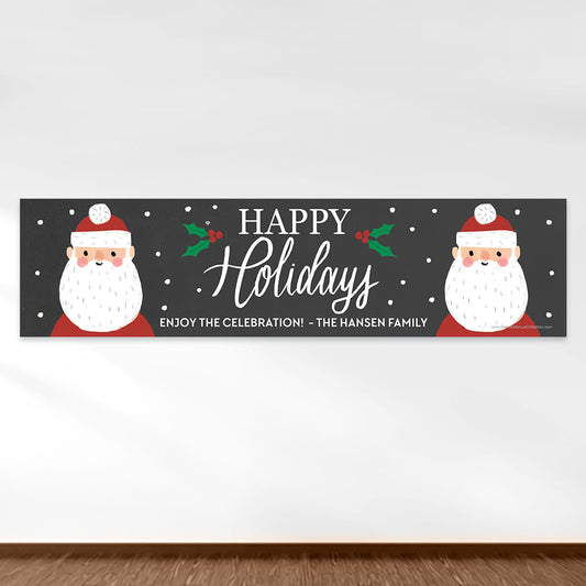 Personalized Bonnie Marcus Christmas Snowy Santa 5 Ft. Banner