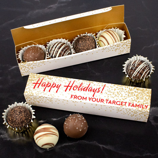 Personalized Christmas Truffles Holiday Celebration - 4 pcs