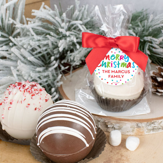 Personalized Christmas Hot Chocolate Bomb - Rainbow Merry Christmas