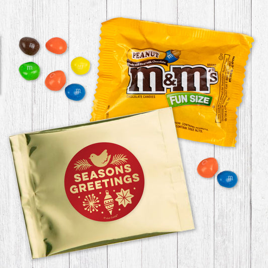 Personalized Christmas Happy Holidays Winter Greenery Peanut M&Ms