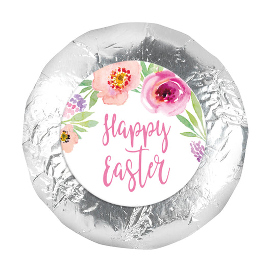 Easter Pink Flowers 1.25" Stickers (48 Stickers)