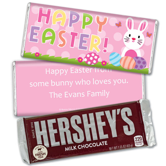 Collection Easter Pink Dots Hershey's Milk Chocolate Bar & Wrapper