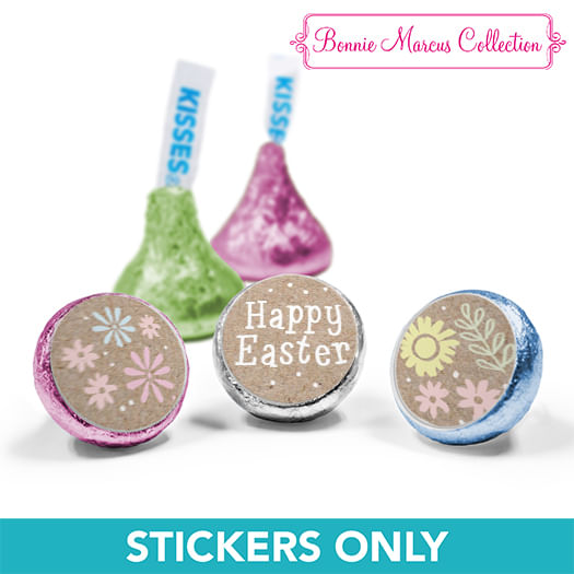 Easter Pastel Flowers 3/4" Sticker (108 Stickers)