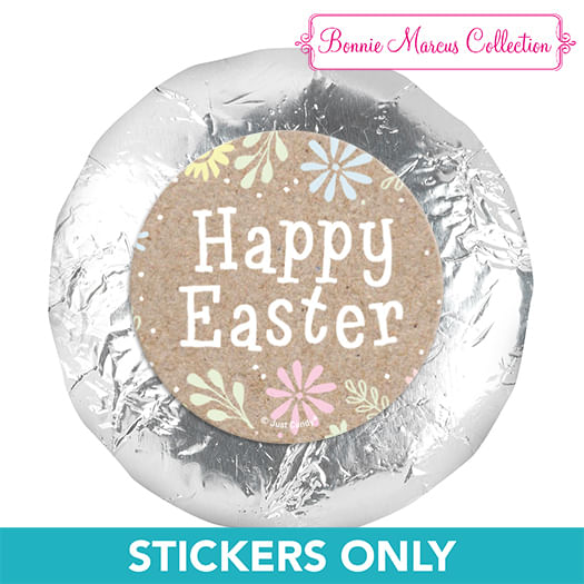 Easter Pastel Flowers 1.25" Stickers (48 Stickers)