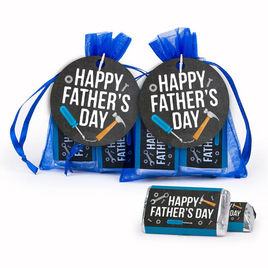 Personalized Father's Day Tools Hershey's Miniatures in Organza Bags with Gift Tag