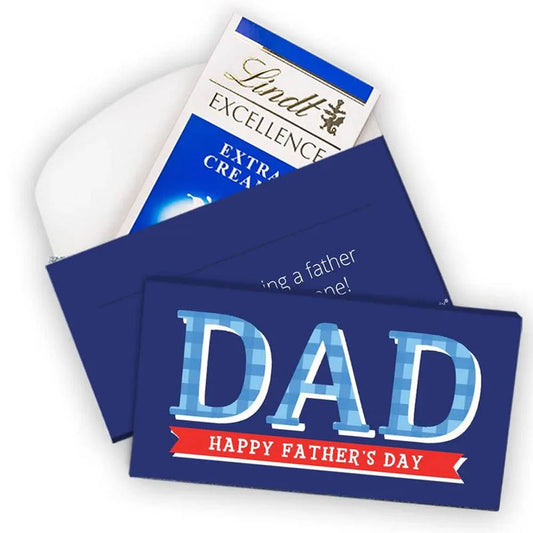 Deluxe Personalized Father's Day Lindt Chocolate Bars in Gift Box (3.5oz)