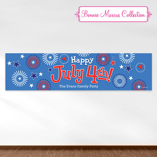 Personalized Bonnie Marcus Independence Day Fireworks 5 Ft. Banner