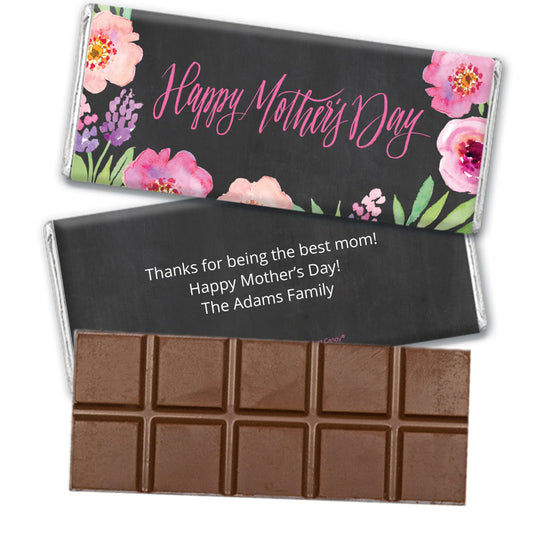 Bonnie Marcus Collection Mother's Day Personalized Belgian Chocolate Bar Chocolate & Wrapper Floral Embrace Mother's Day Favors