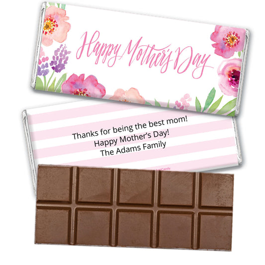 Bonnie Marcus Collection Mother's Day Personalized Belgian Chocolate Bar Chocolate & Wrapper Floral Embrace Mother's Day Favors