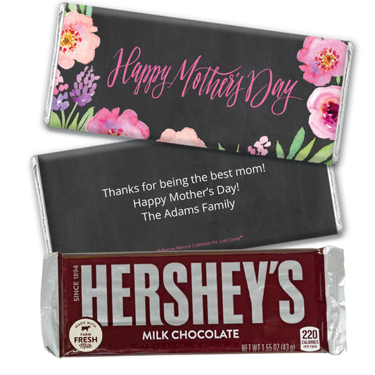 Collection Mother's Day Personalized Hershey's Milk Chocolate Bar Chocolate & Wrapper Floral Embrace Mother's Day Favors