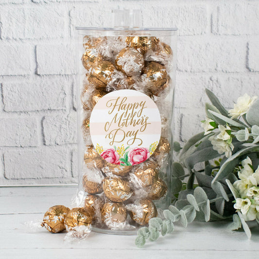 Mother's Day Lindor Truffles Canister Gift - Flowers