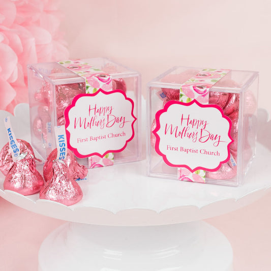 Personalized Mother's Day JUST CANDY� favor cube with Hershey's Kisses