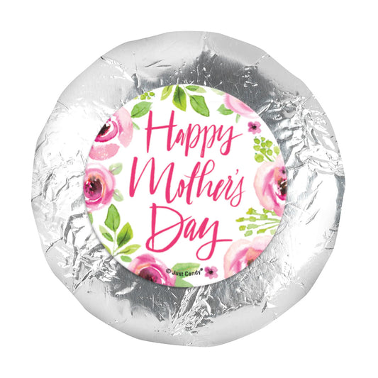 Mother's Day Pink Floral 1.25in Stickers (48 Stickers)