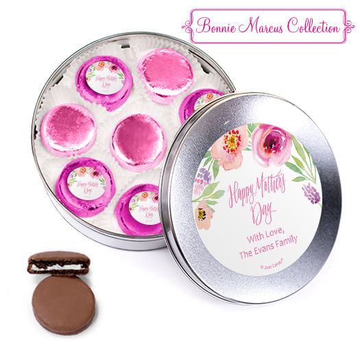 Bonnie Marcus Collection Personalized Mother's Day Blue Tin with 16 Chocolate Covered Oreo Cookies