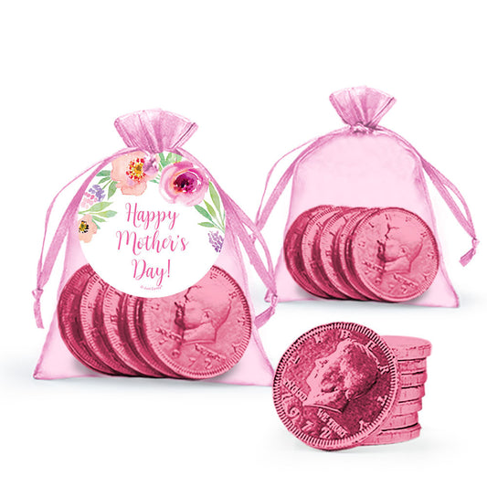 Bonnie Marcus Collection Floral Embrace Mother's Day Extra Small Organza Bag with Gift Tag