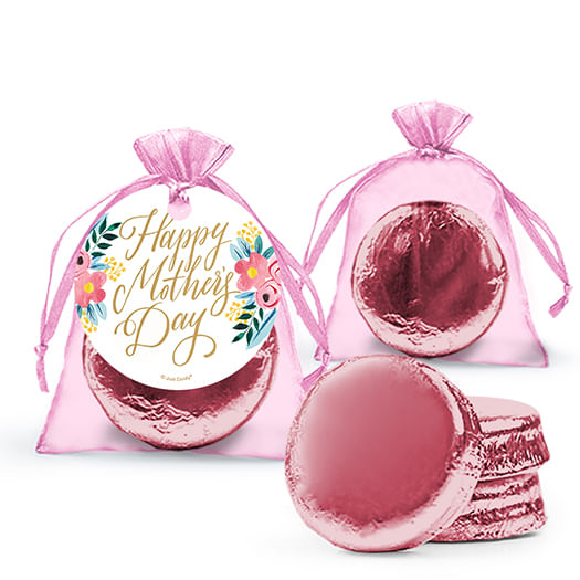 Mother's Day Floral Milk Chocolate Covered Oreo in Organza Bags with Gift Tag