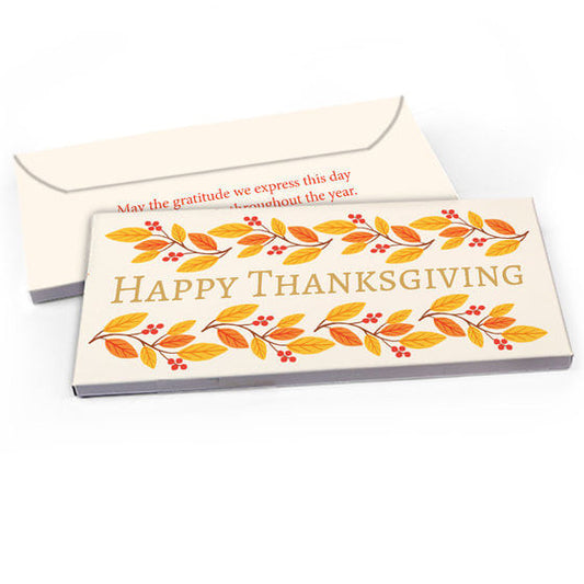 Deluxe Personalized Thanksgiving Bonnie Marcus Giving Thanks Candy Bar Favor Box