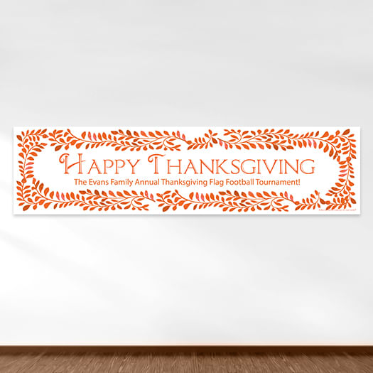 Personalized Bonnie Marcus Thanksgiving Leaves 5 Ft. Banner